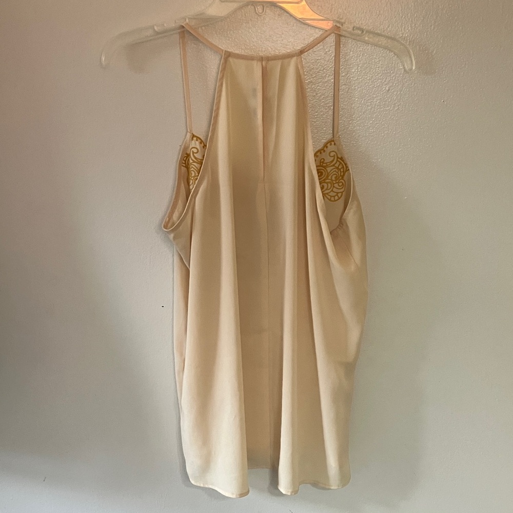 express butter yellow Embroidered racerback cami - Picture 3 of 5